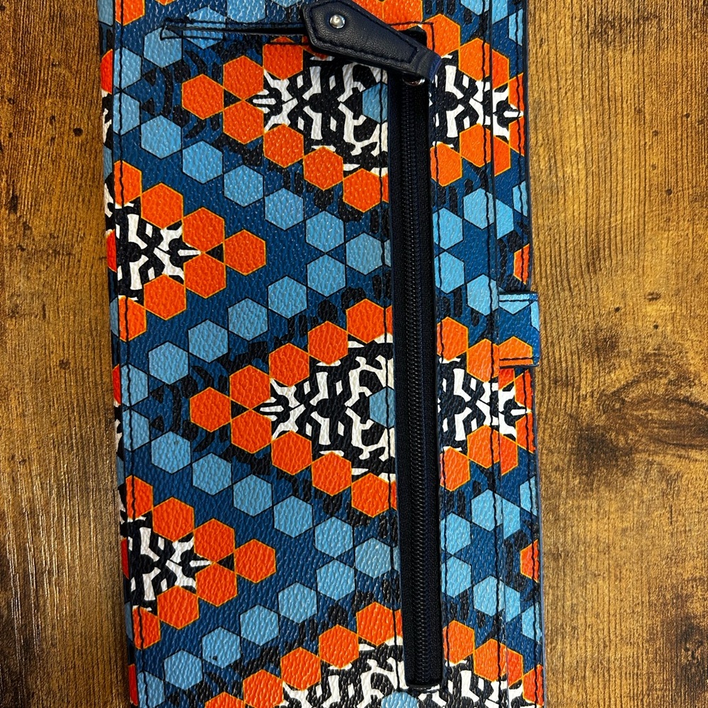 Vera Bradley Vibrant Blue and Orange Patterned Wallet - Picture 2 of 3